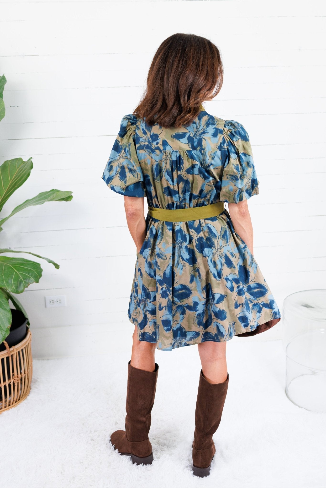 Macky Olive + Blues Mini Dress Entro