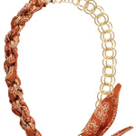 Maddie Burnt Orange Chain Scarf Necklace - A3 Accessories - Jewelry - Clover + Bee