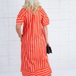 Maddox Coral Stripe Maxi Dress Karlie