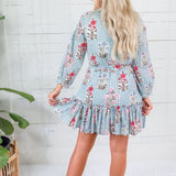 Maggie Oaks Ashley Smokey Blue Stripe Mini Dress