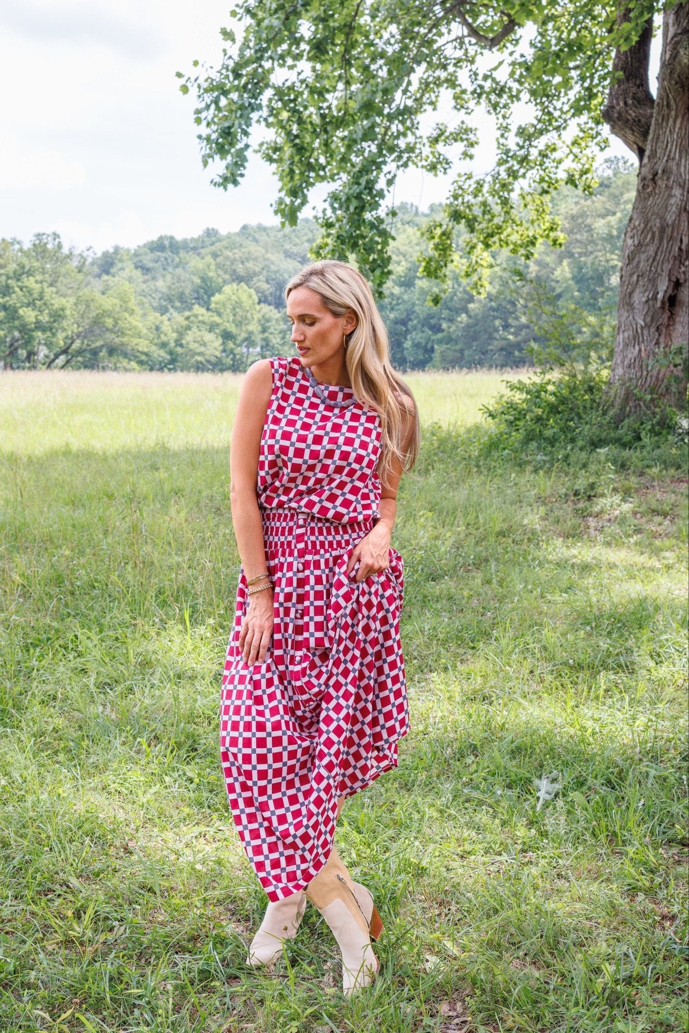 Maggie Oaks Aubrey Alabama Bubble Hem Top