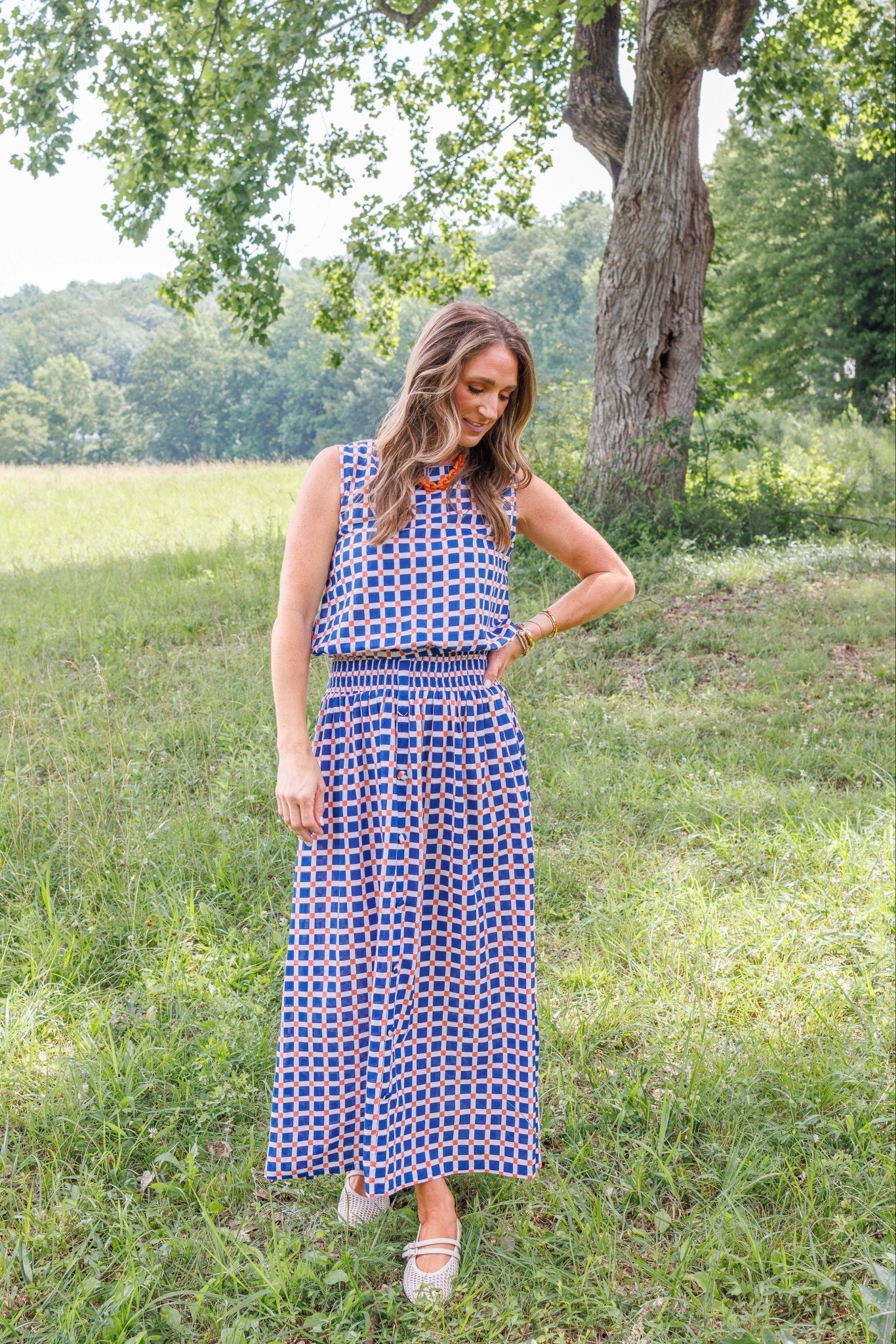 Maggie Oaks Aubrey Auburn Bubble Hem Top