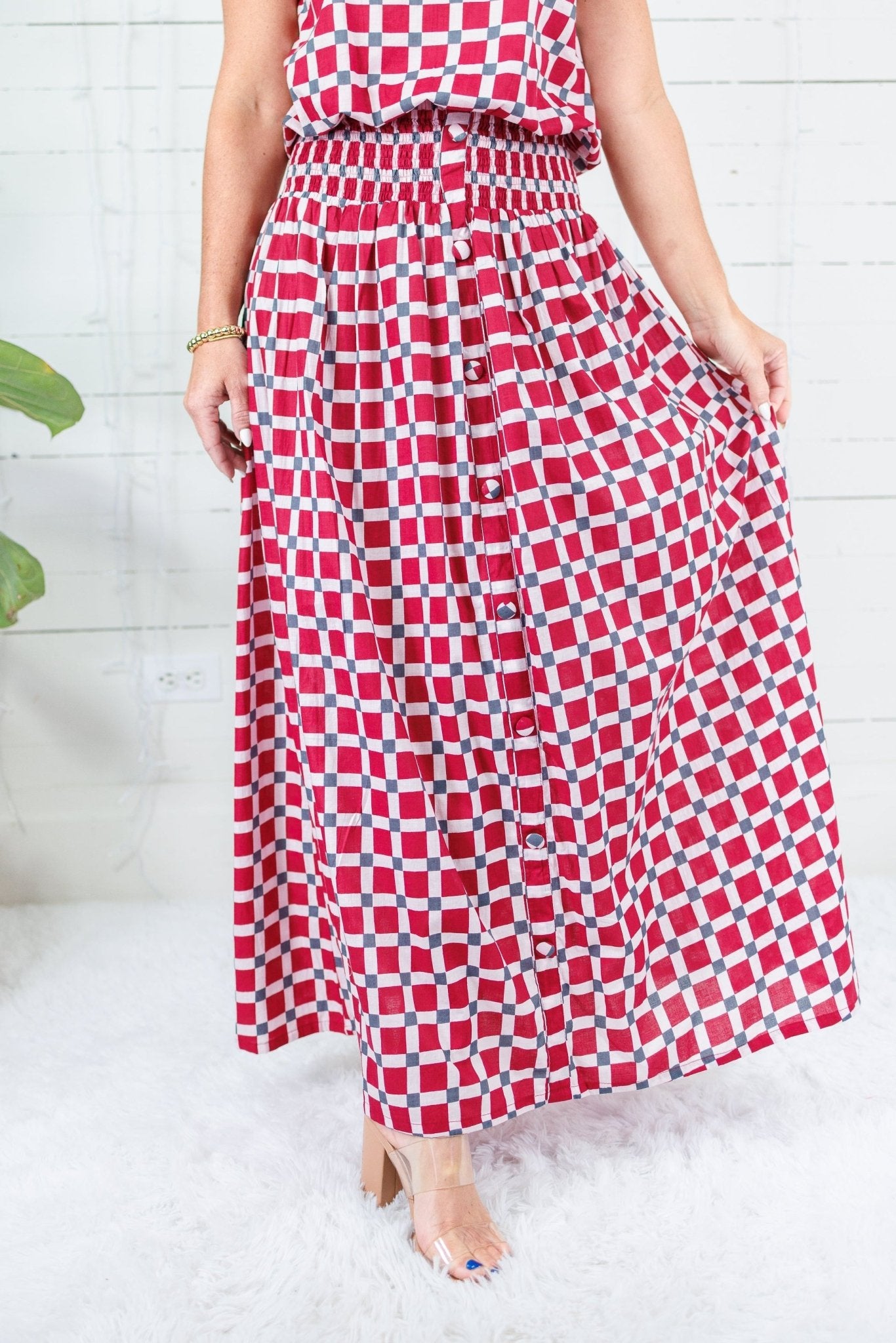 Maggie Oaks Ellie Alabama Smocked Waist Skirt