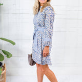 Maggie Oaks Heather Leopard Blues Mini Dress