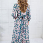 Maggie Oaks Mae Mae Teal Floral Maxi Dress