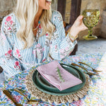 Maggie Oaks Mary Pink Stripe Cloth Napkin