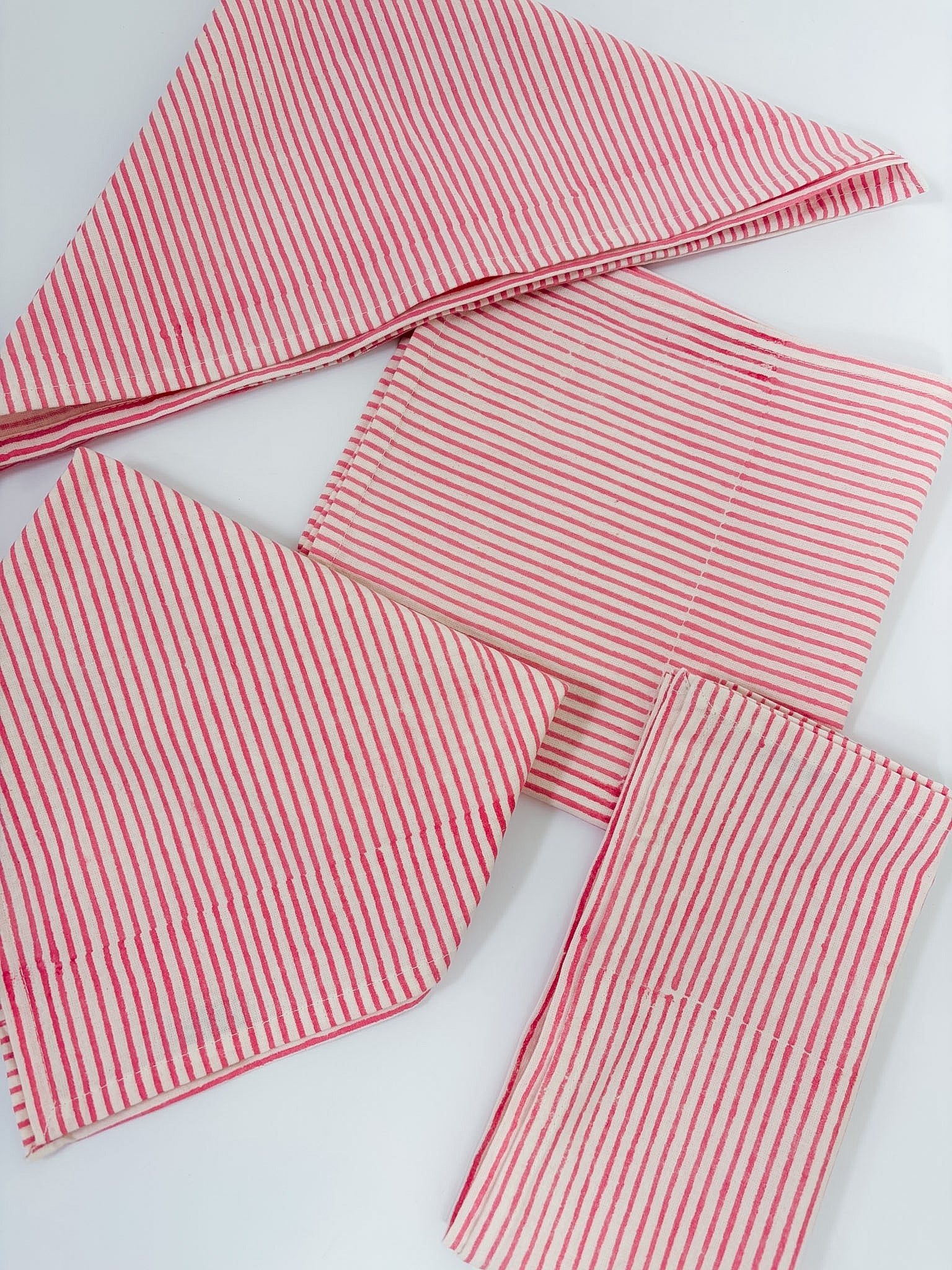 Maggie Oaks Mary Pink Stripe Cloth Napkin - A3 Accessories - miscellanous - Clover + Bee