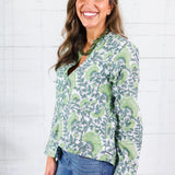 Maggie Oaks Melanie Green Vine Top