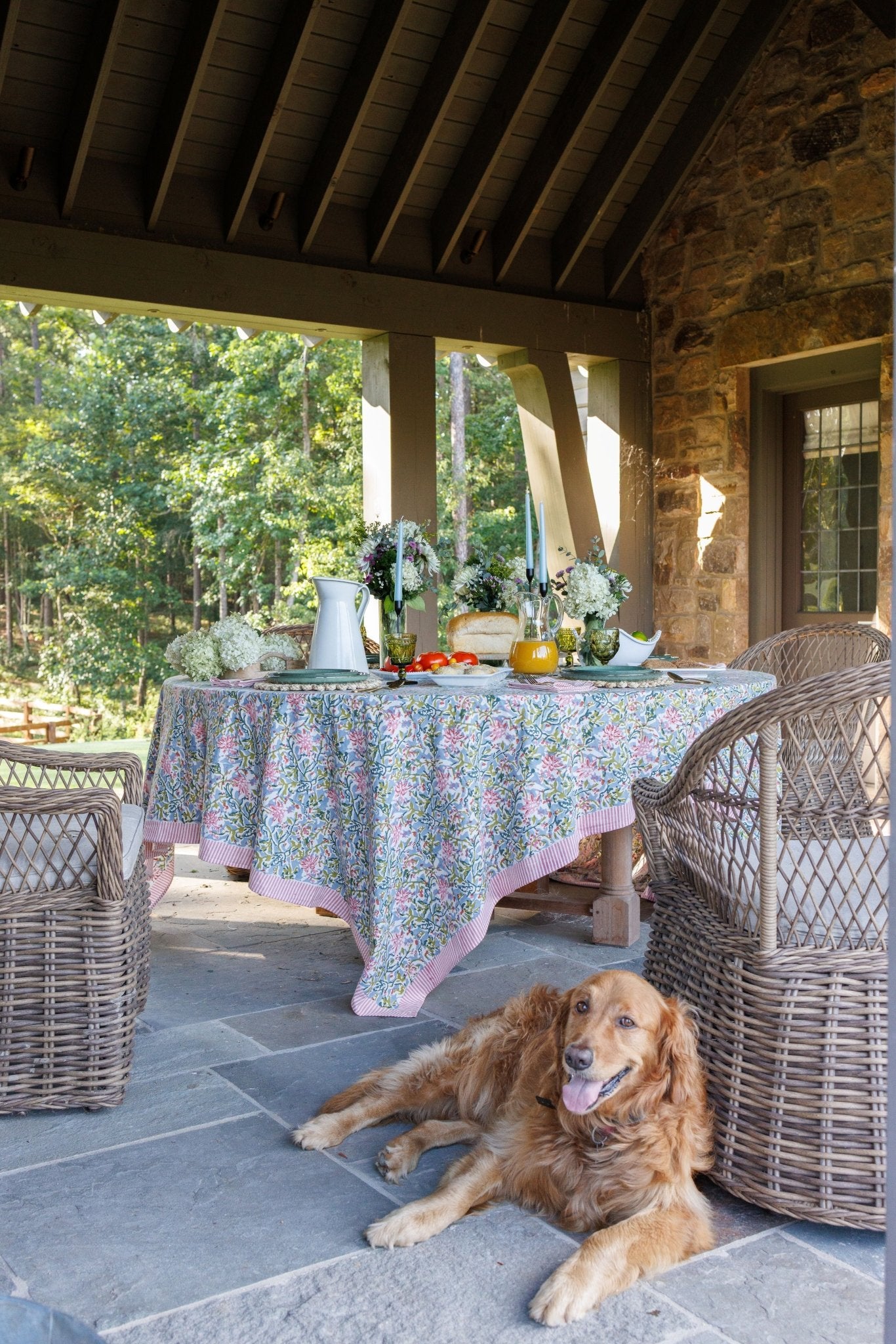 Maggie Oaks Virginia Signature Floral Tablecloth