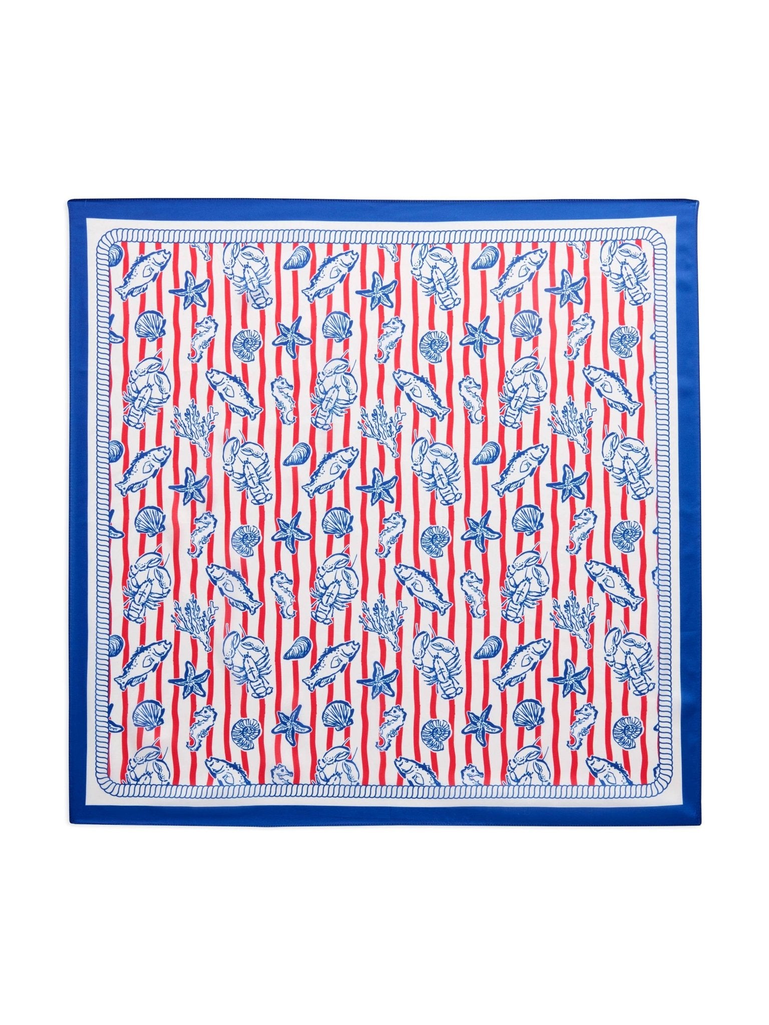 Maine Red, White + Blue Silky Scarf - A3 Accessories - miscellanous - Clover + Bee