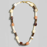 Marble Resin Cylinders + Beads Necklace - A3 Accessories - Jewelry - Clover + Bee