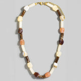Marble Resin Cylinders + Beads Necklace - A3 Accessories - Jewelry - Clover + Bee