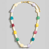 Marble Resin Cylinders + Beads Necklace - A3 Accessories - Jewelry - Clover + Bee