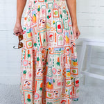 Marco Fruit Basket Smock Waist Maxi Skirt Karlie