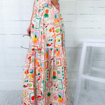 Marco Fruit Basket Smock Waist Maxi Skirt Karlie