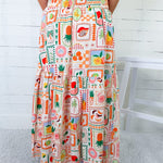 Marco Fruit Basket Smock Waist Maxi Skirt Karlie