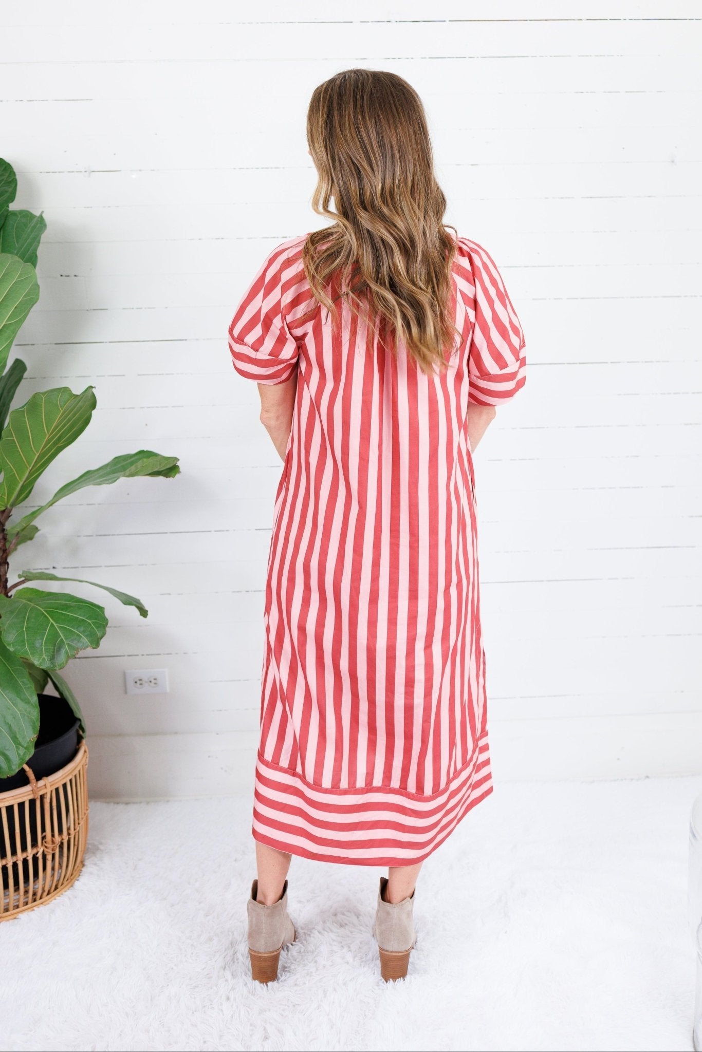 Margaret Claret Stripe Maxi Dress Karlie