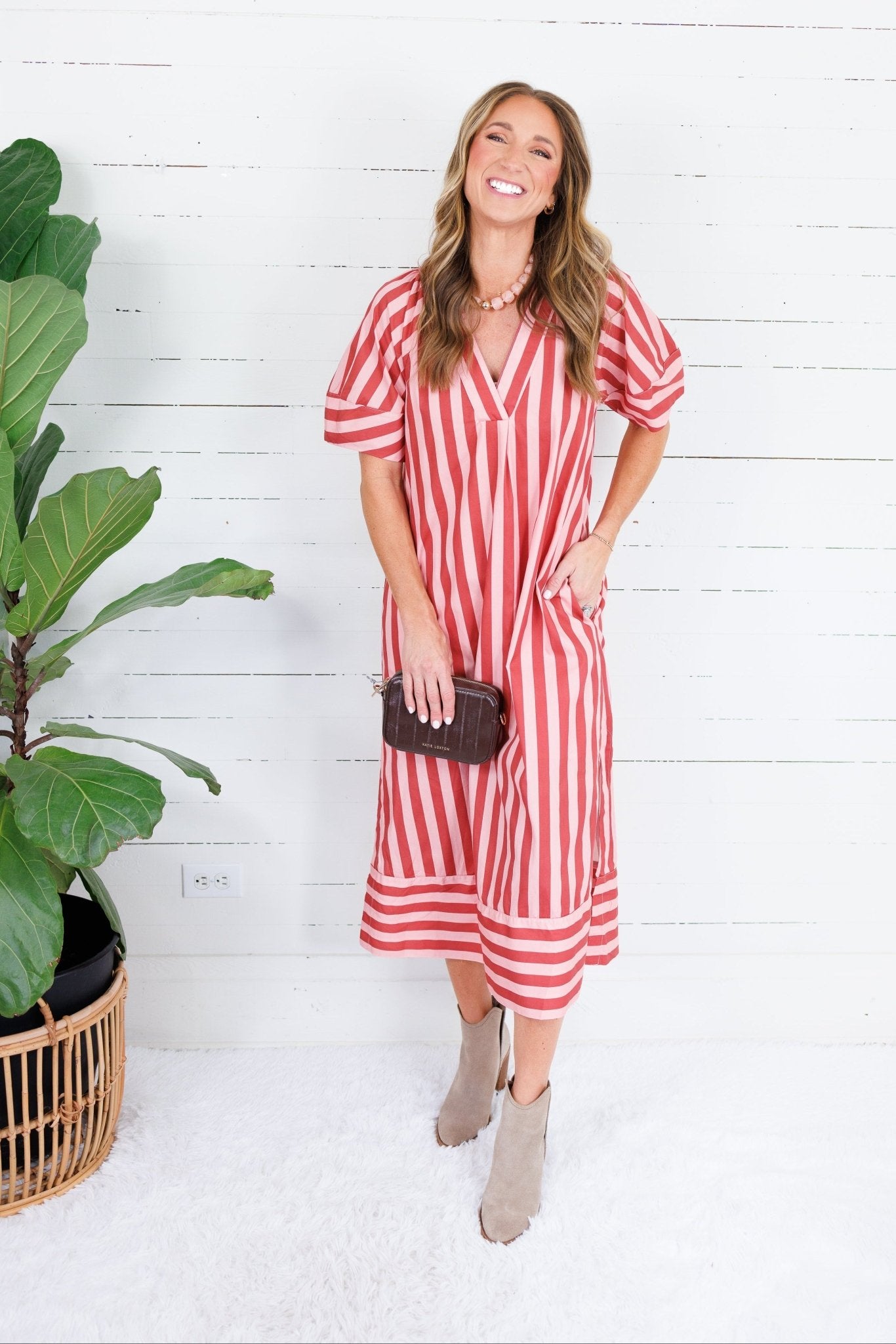 Margaret Claret Stripe Maxi Dress Karlie