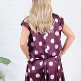 Marie Plum Dotty Bubble Top Glam