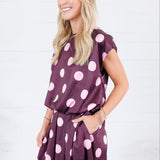 Marie Plum Dotty Bubble Top Glam