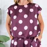 Marie Plum Dotty Bubble Top Glam