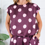 Marie Plum Dotty Bubble Top Glam