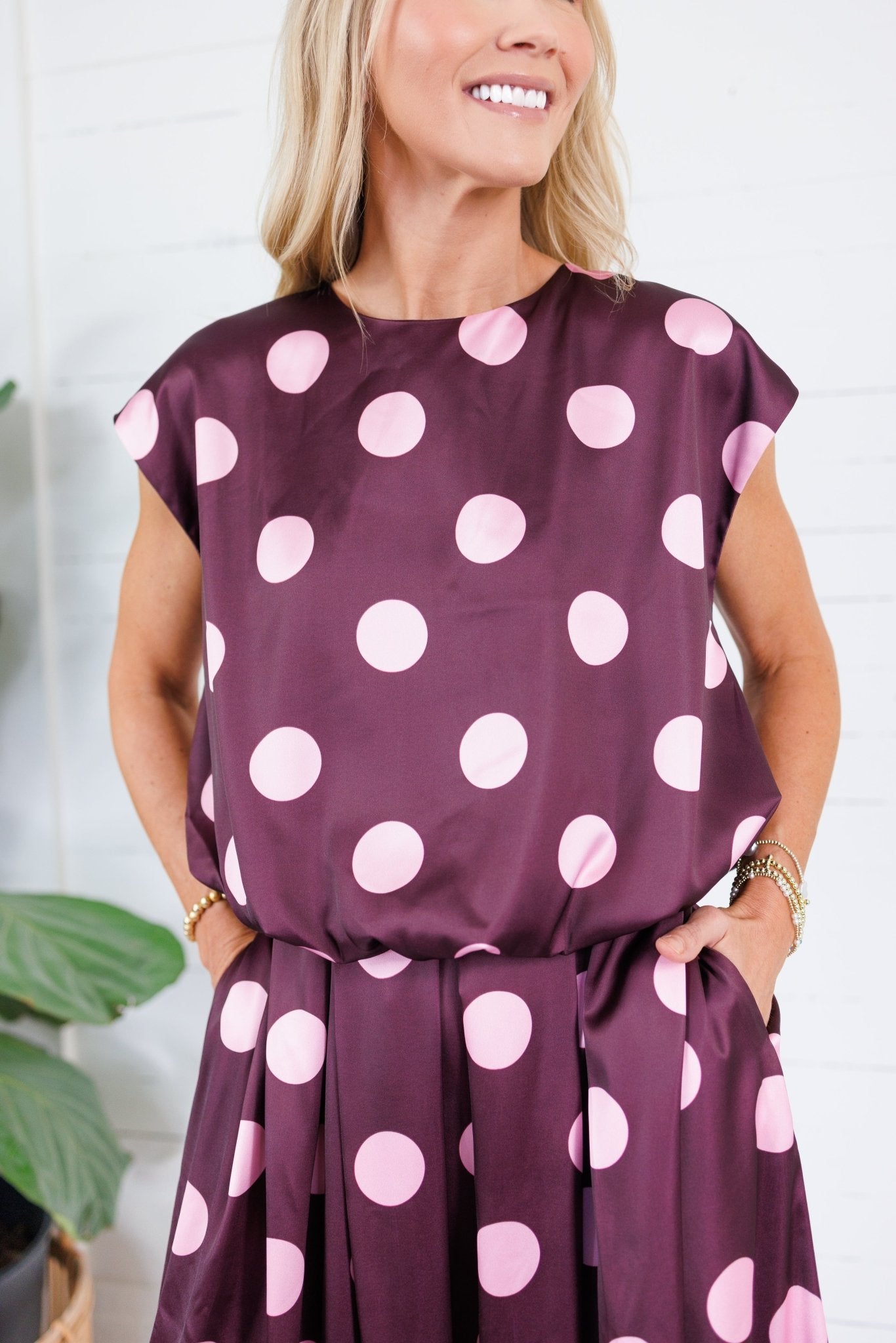 Marie Plum Dotty Bubble Top Glam