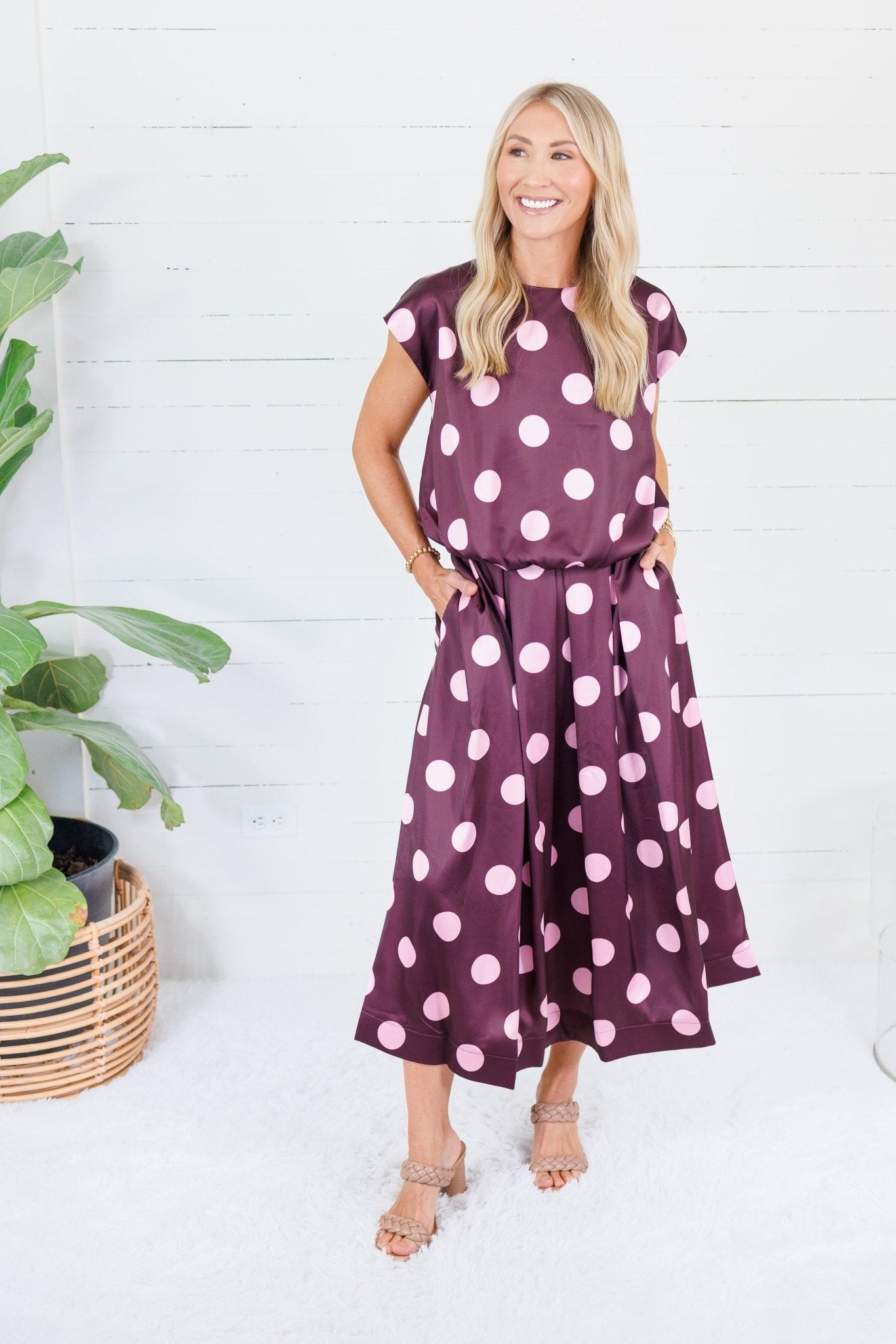 Marie Plum Dotty Bubble Top Glam