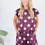 Marie Plum Dotty Bubble Top Glam