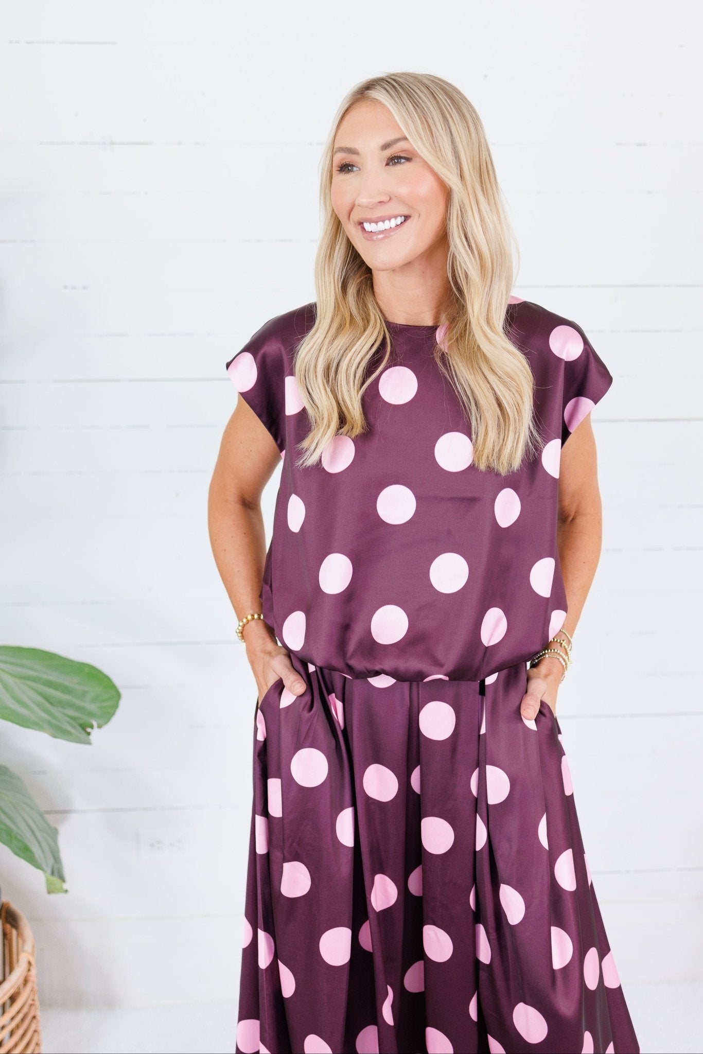 Marie Plum Dotty Bubble Top Glam