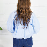 Marisa Sky Blue Poplin Bubble Top Karlie