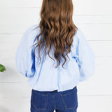 Marisa Sky Blue Poplin Bubble Top Karlie