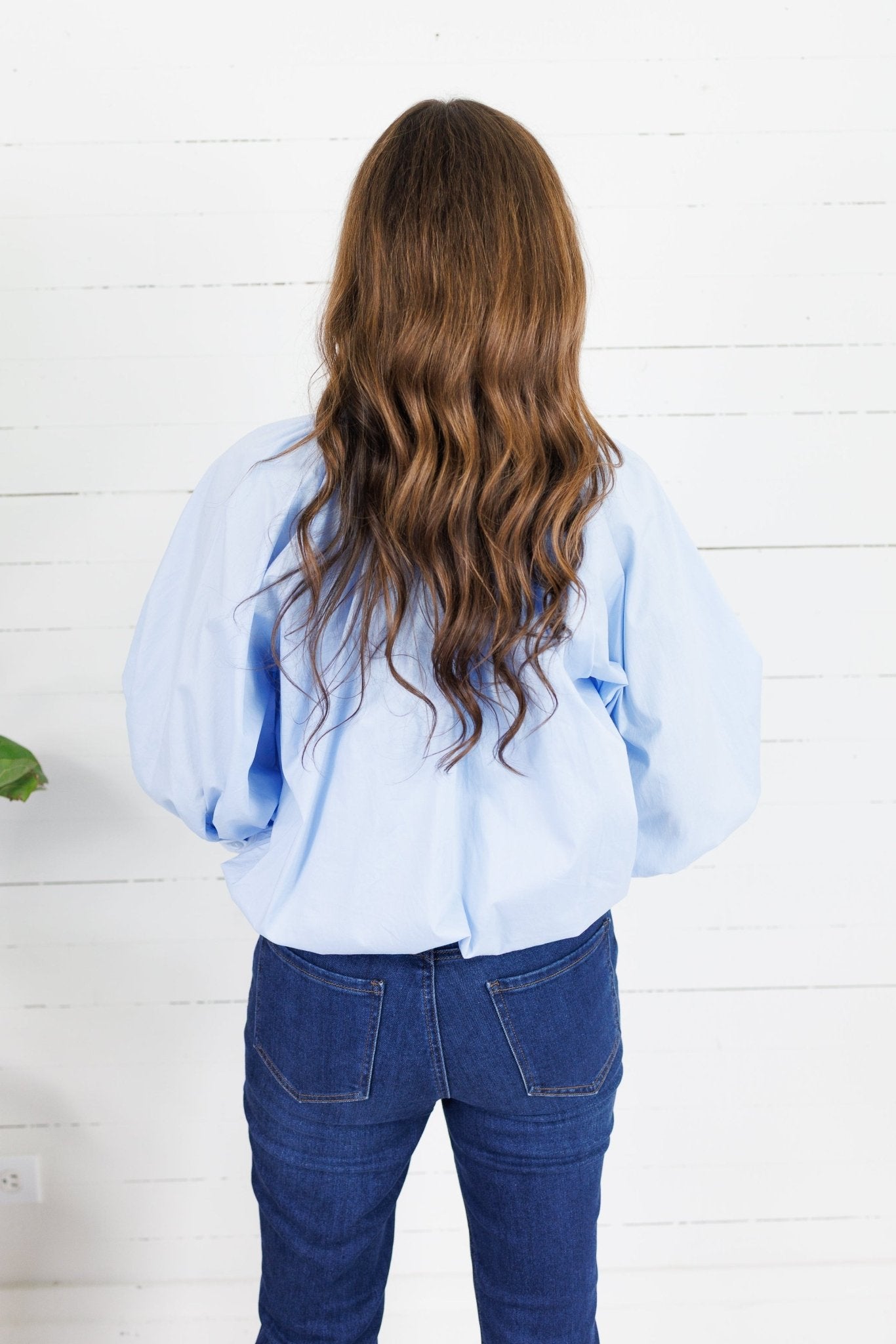 Marisa Sky Blue Poplin Bubble Top Karlie