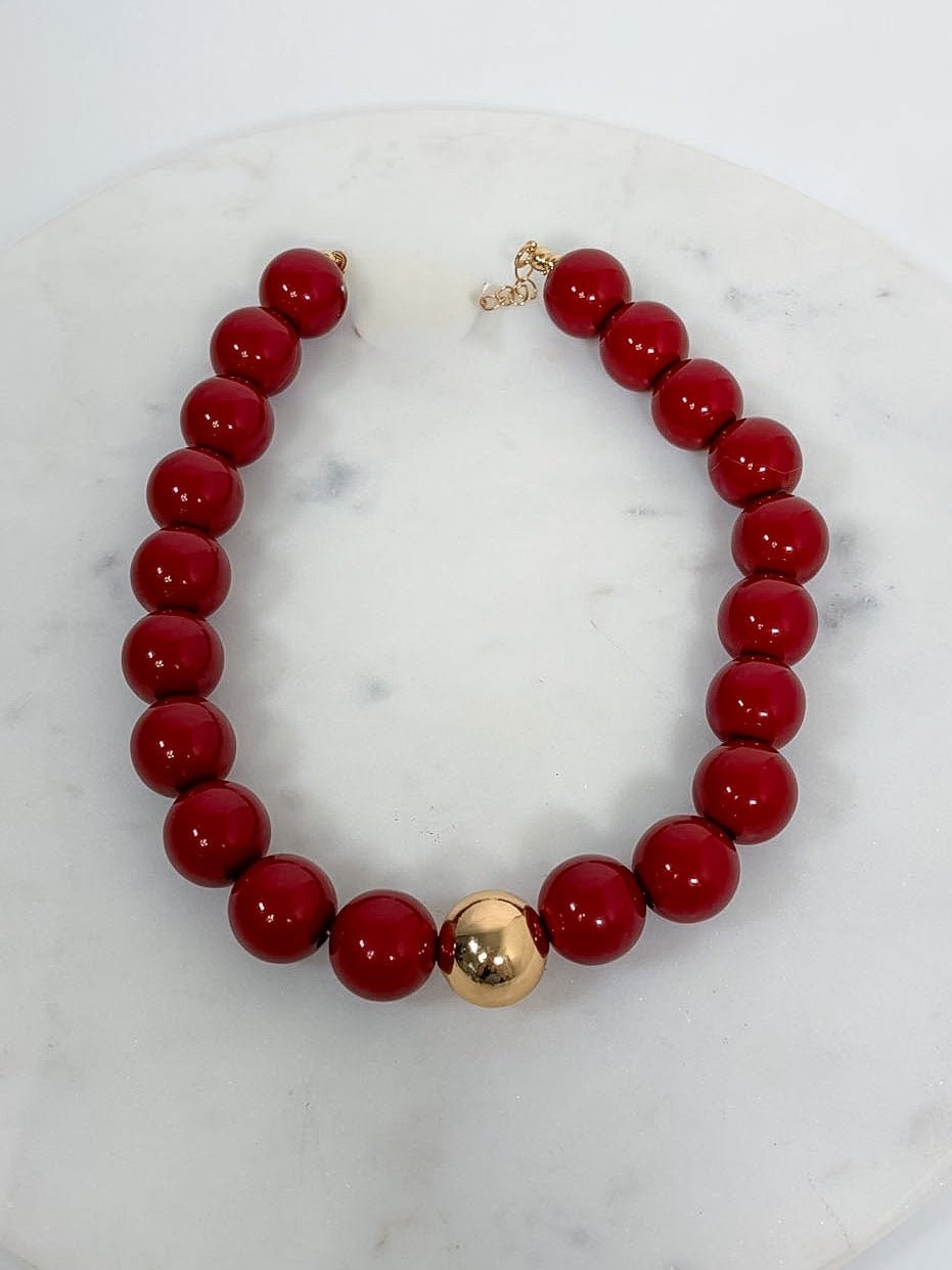 Marjorie Game Day Gumball Beaded Necklace
