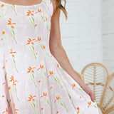 Marlow Light Pink Flower Fields Maxi Dress TCEC