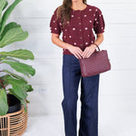 Marshall Burgundy + Rose Dots Sweater Entro