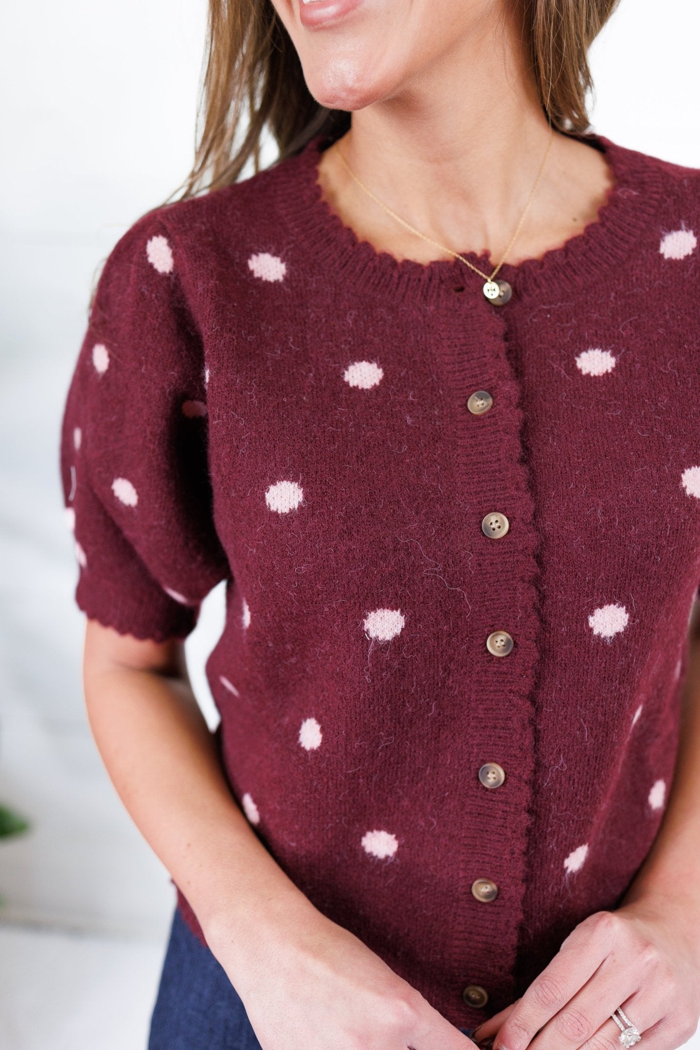 Marshall Burgundy + Rose Dots Sweater Entro