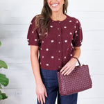 Marshall Burgundy + Rose Dots Sweater Entro