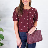 Marshall Burgundy + Rose Dots Sweater Entro