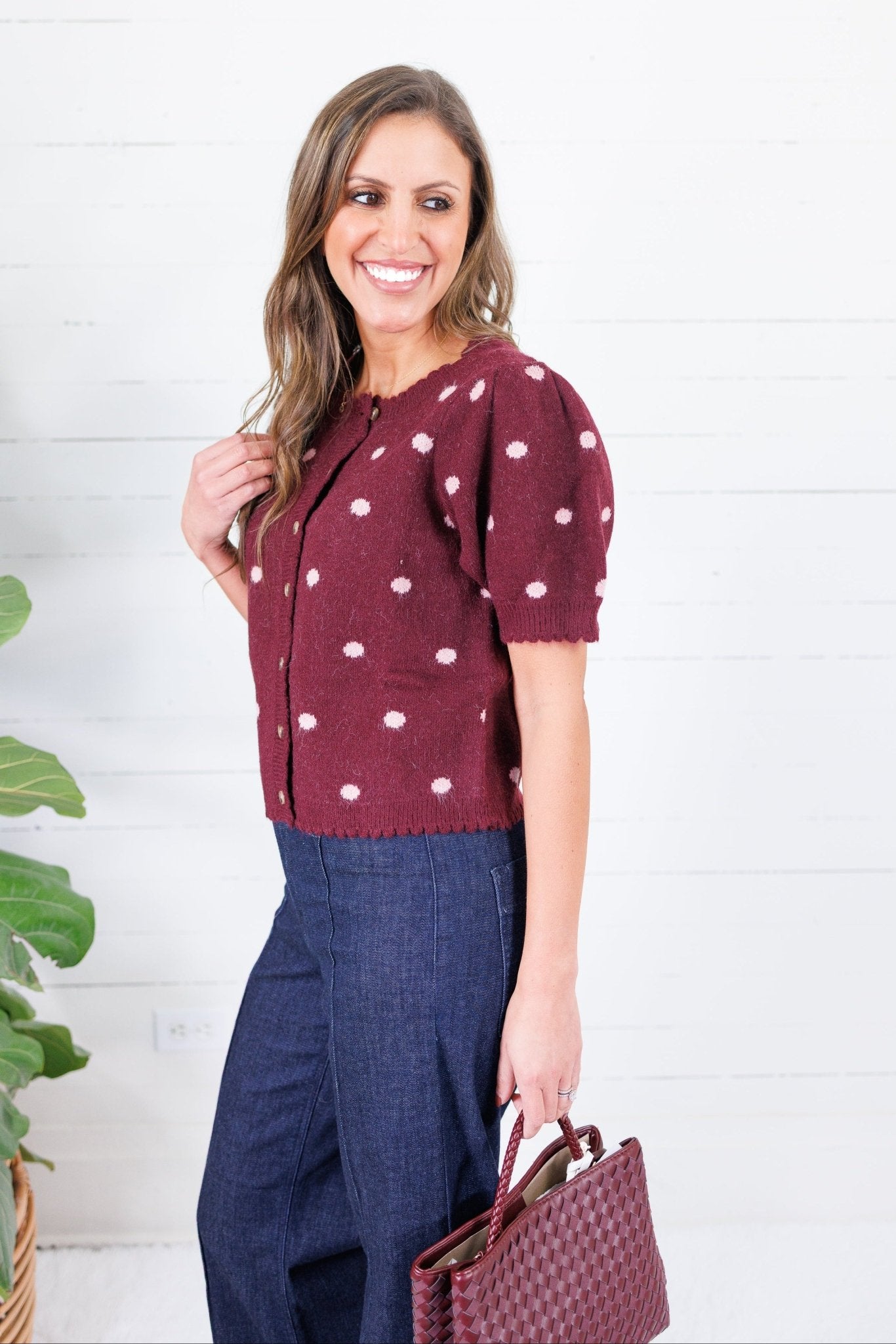 Marshall Burgundy + Rose Dots Sweater Entro
