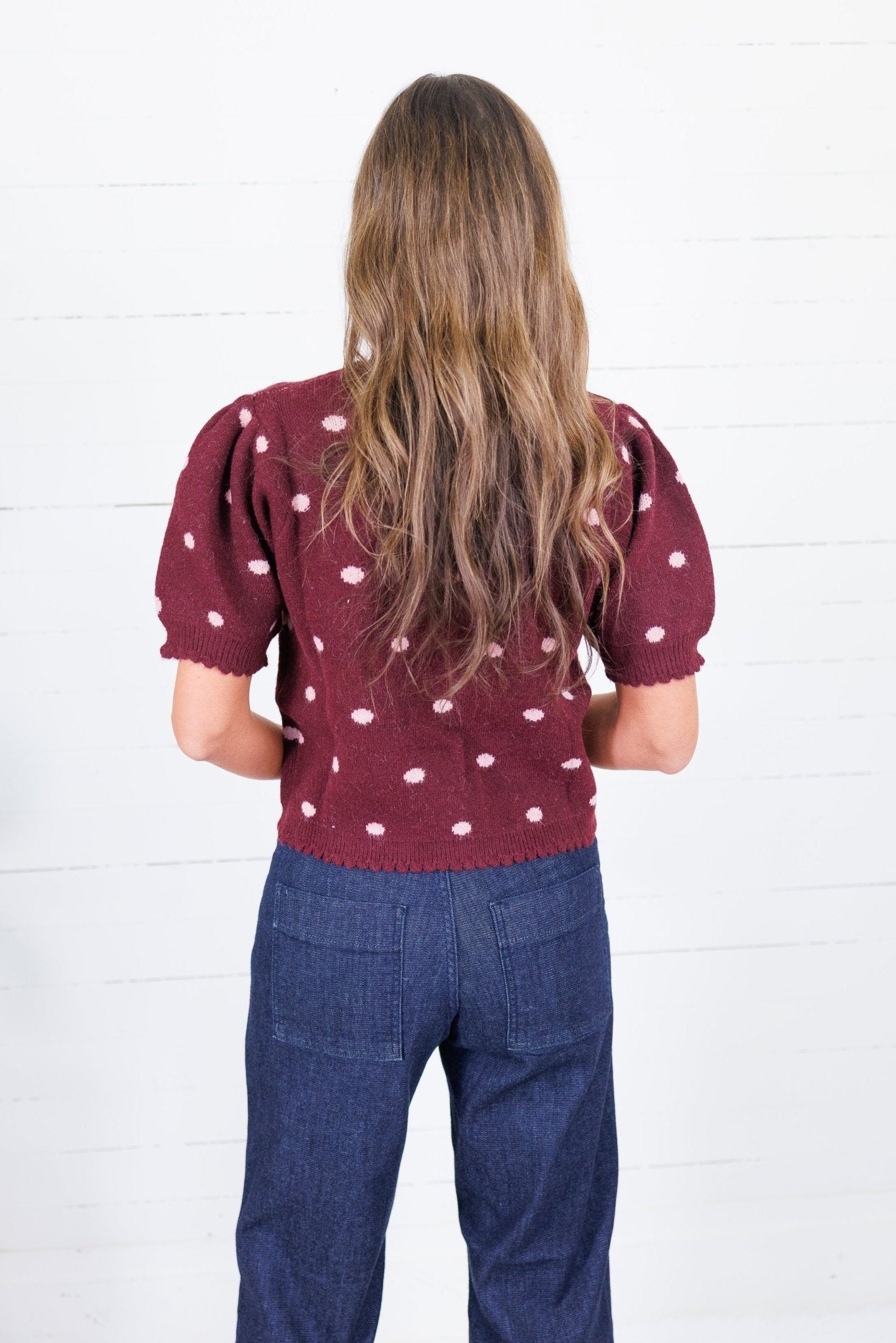 Marshall Burgundy + Rose Dots Sweater Entro