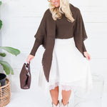 Martha Ivory + Lace Asymmetrical Slip Skirt Lucy Paris