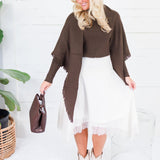 Martha Ivory + Lace Asymmetrical Slip Skirt Lucy Paris