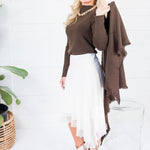 Martha Ivory + Lace Asymmetrical Slip Skirt Lucy Paris