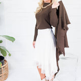 Martha Ivory + Lace Asymmetrical Slip Skirt Lucy Paris