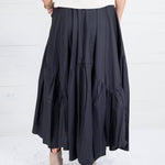 Marty Black Asymmetrical Tiered Maxi Skirt Pinch