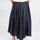 Marty Black Asymmetrical Tiered Maxi Skirt Pinch