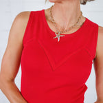 Mateo Red Sleeveless Tank Sweater Molly Bracken