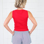 Mateo Red Sleeveless Tank Sweater Molly Bracken