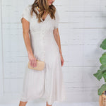Mathilda Camel Linen Maxi Dress Molly Bracken